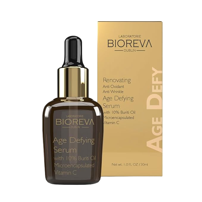 BIOREVA Age Defying Serum bottle and packaging on a white background