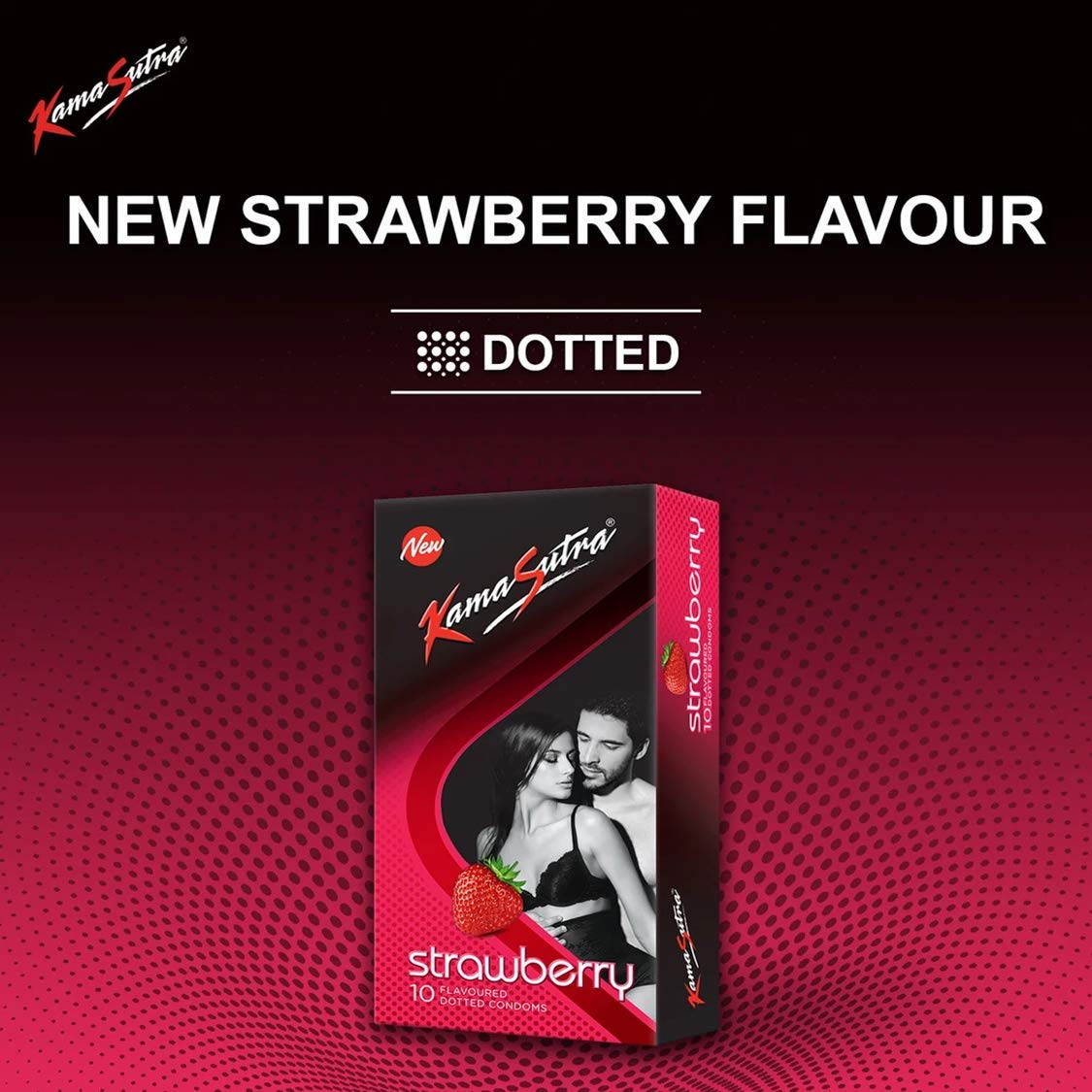 KamaSutra Strawberry Pleasure Dotted Condom – iMediCart E Pharmacy, image size:1125x1125