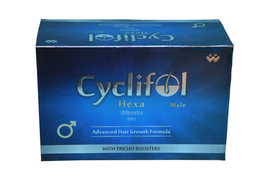 Cyclifol Hexa Male is specially designed kit for hair growth stopping hair loss and for Increase in hair Density developed by East West Pharma .