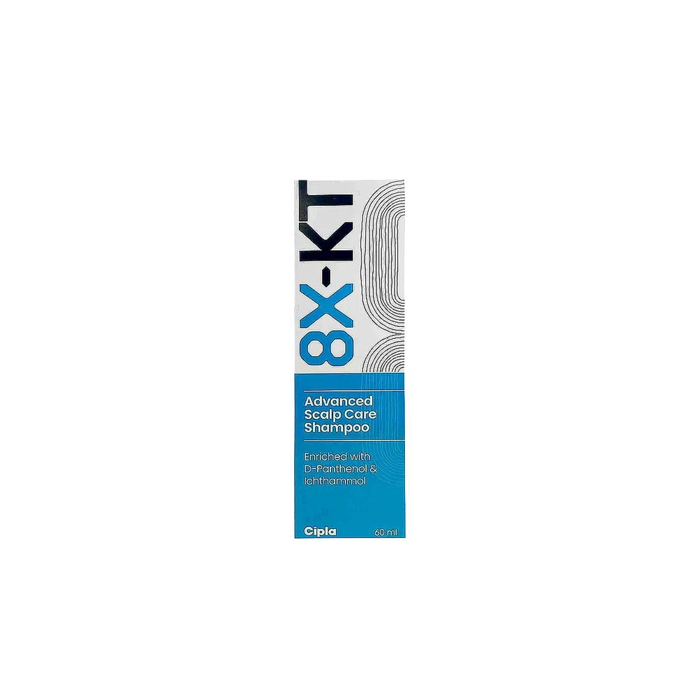 8X-KT Advanced Scalp Care Shampoo box on a white background