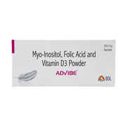 ADViBE Myo-Inositol Folic Acid and Vitamin D3 Powder 30 x 5 g sachets box front