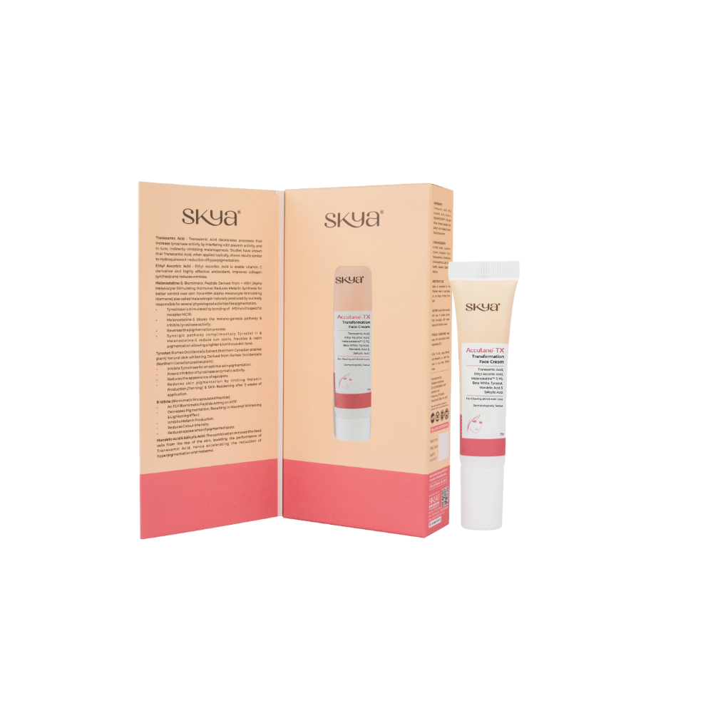 Skya skincare product with packaging on a white background