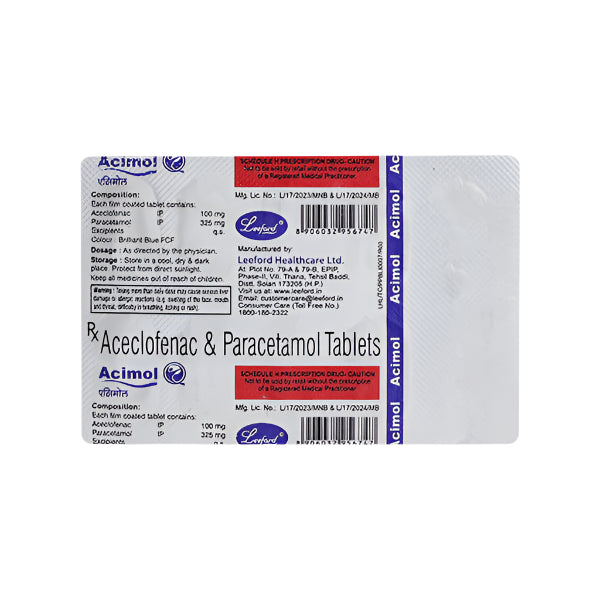 Acimol 100 mg/325 mg Tablet