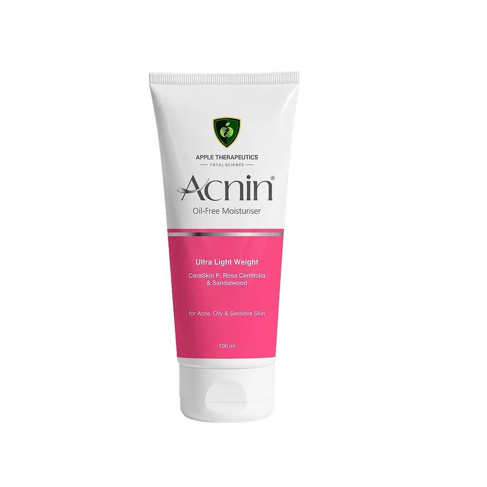 Acnin oil-free moisturizer tube on a white background