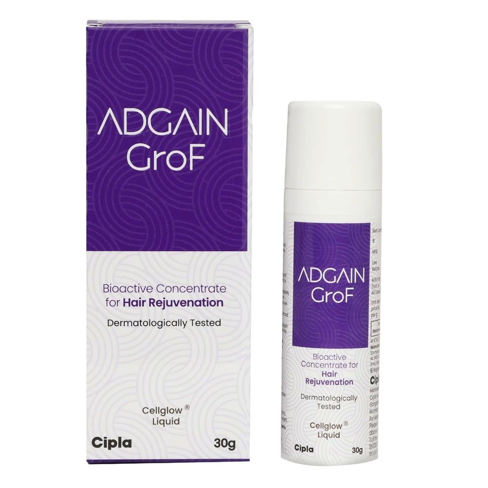 ADGAIN GroF hair rejuvenation product packaging on a white background