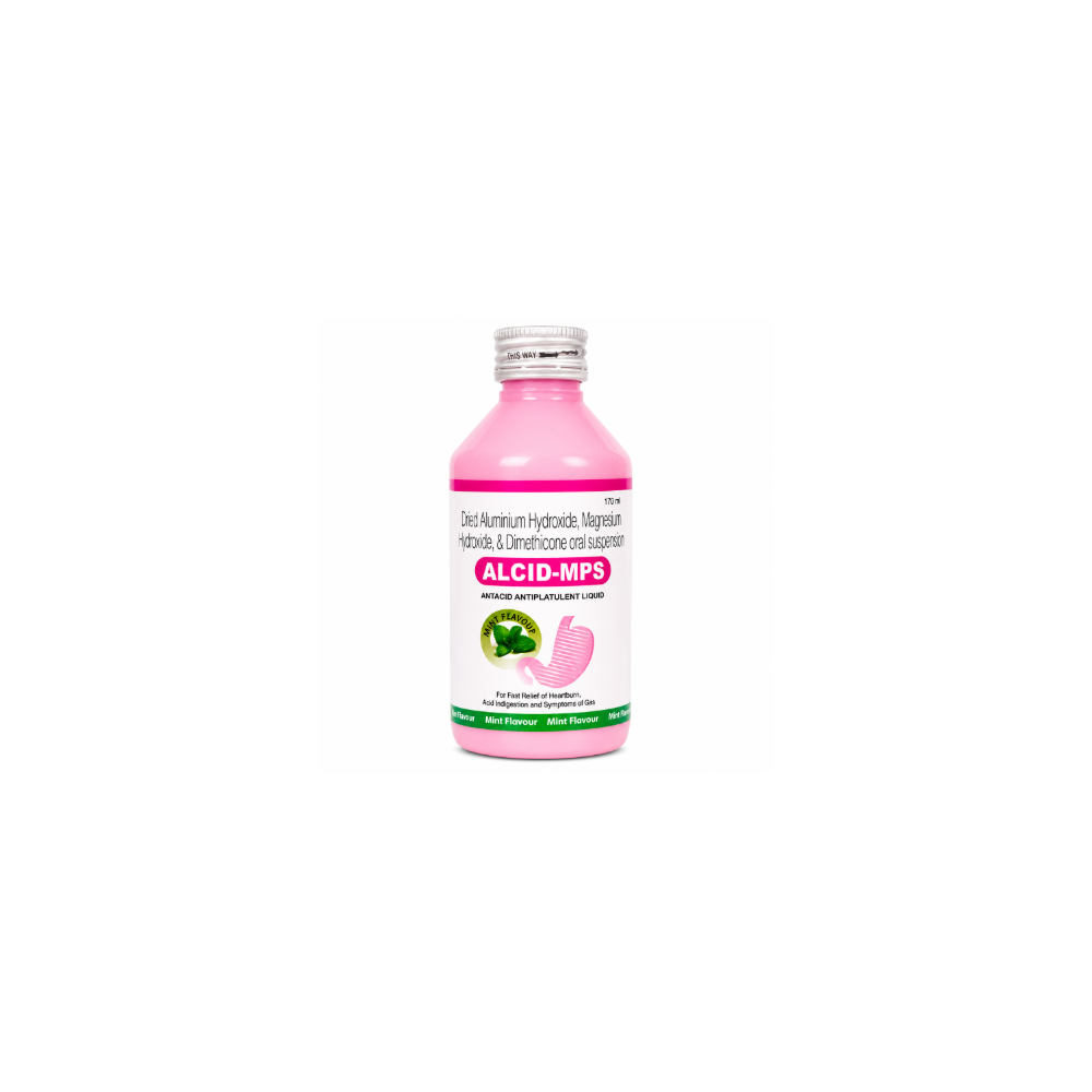 Alcid MPS Liquid 170 ml antacid and antiflatulent oral suspension by Alkem Laboratories