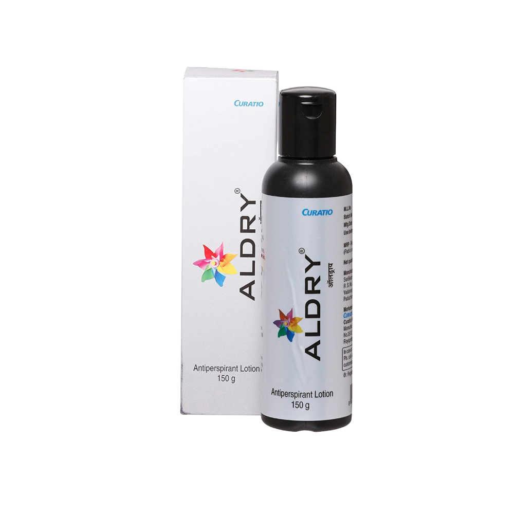Aldry antiperspirant lotion bottle and packaging on a white background