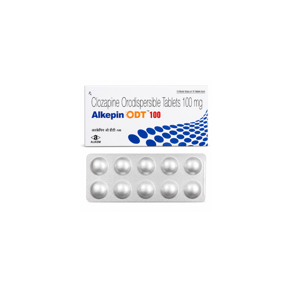 Alkepin ODT 100mg Tablet Clozapine 100mg Alkem Laboratories blister pack