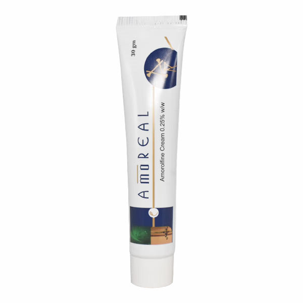 Amoreal cream tube on a white background