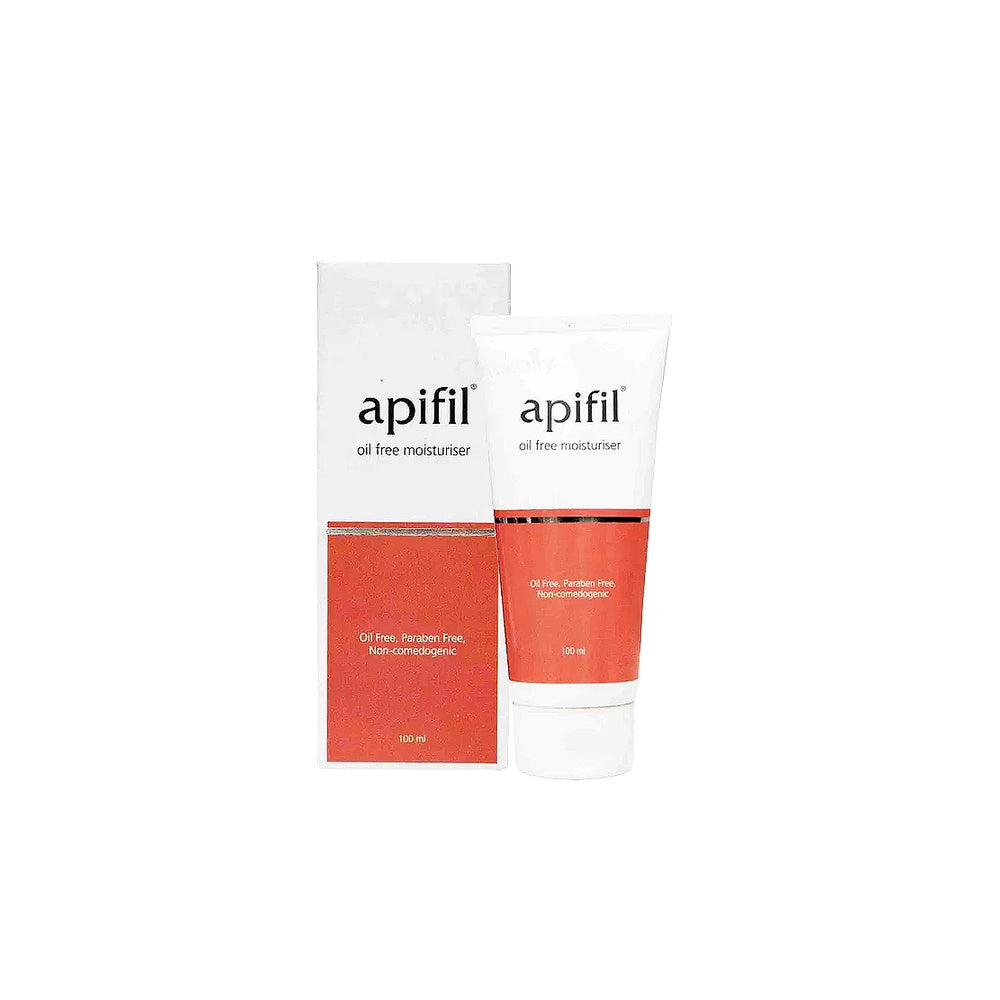 Apifil oil-free moisturizer with packaging on a white background