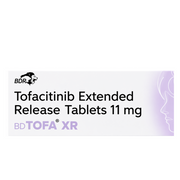 Front of BDTOFA XR Tofacitinib Extended Release Tablets 11 mg packaging by BDR Pharmaceuticals.