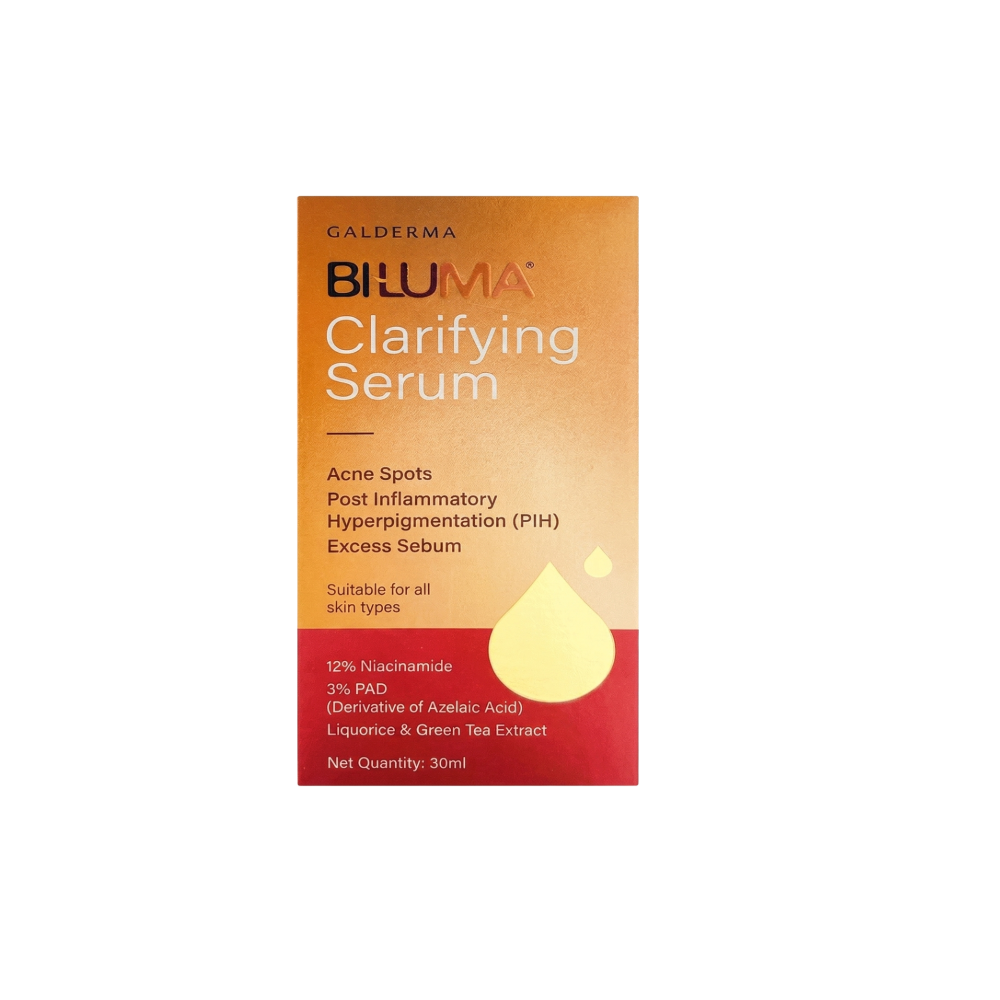 Bluma Clarifying Serum packaging on a white background