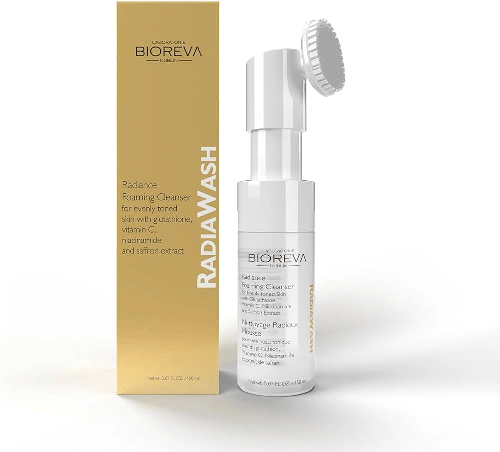BIOREVA Radiance Foaming Cleanser with packaging on a white background
