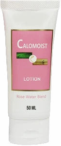 Two tubes of Calomoist lotion with a pink label on a white background