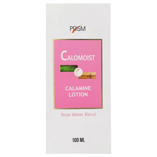 Calamoist Calamine Lotion packaging with Prism brand on a white background