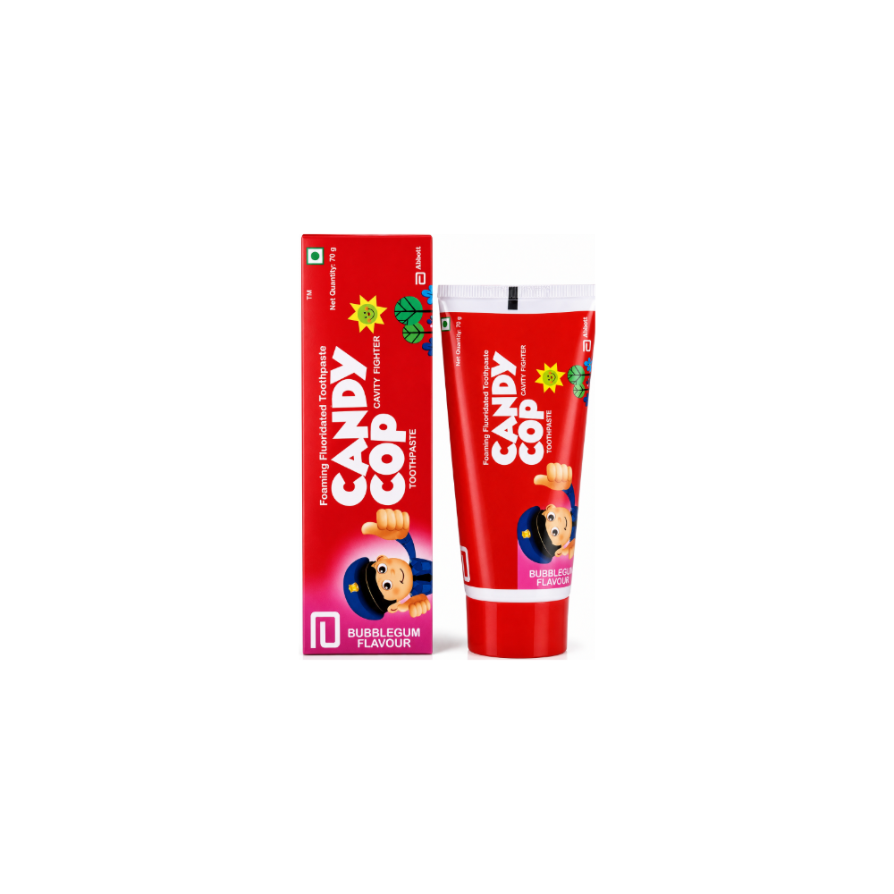 Candy Cop Foaming Fluoridated Toothpaste Bubblegum with Paediatric Toothbrush Inside Free