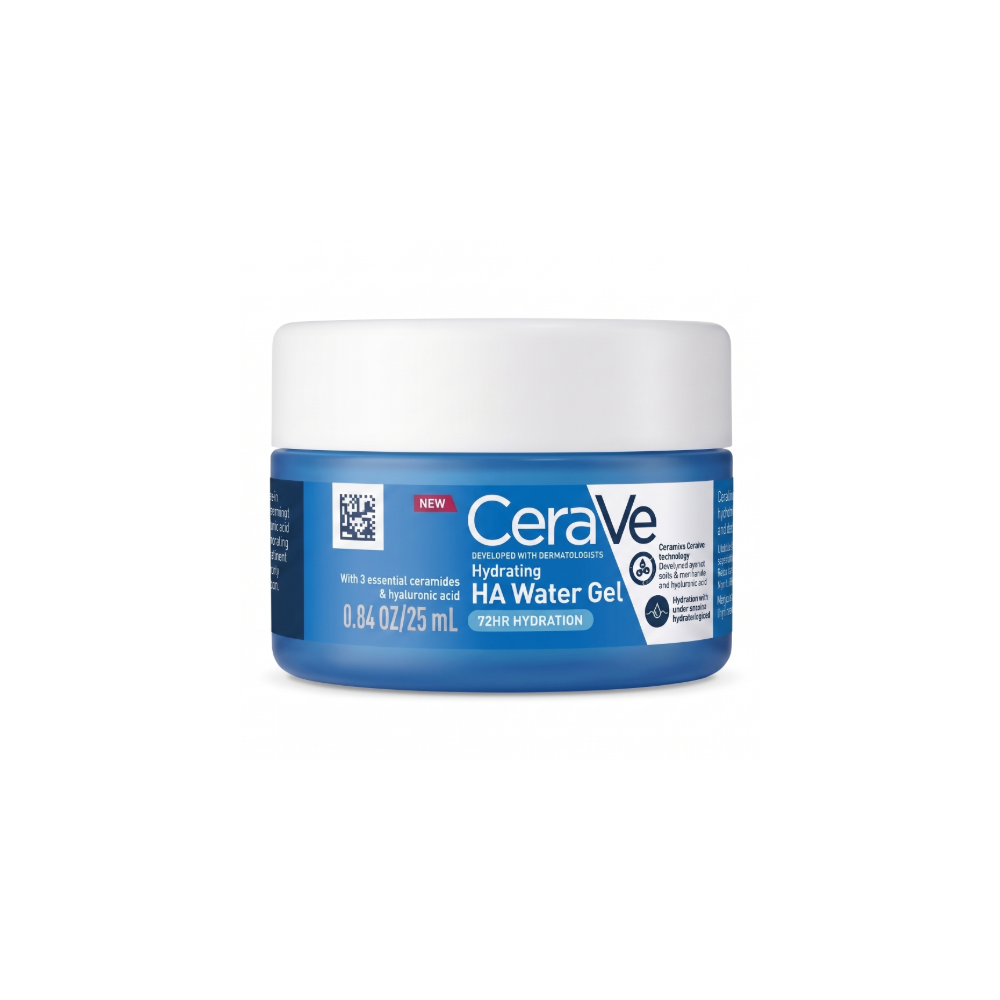 CeraVe Hydrating HA Water Gel jar on a white background