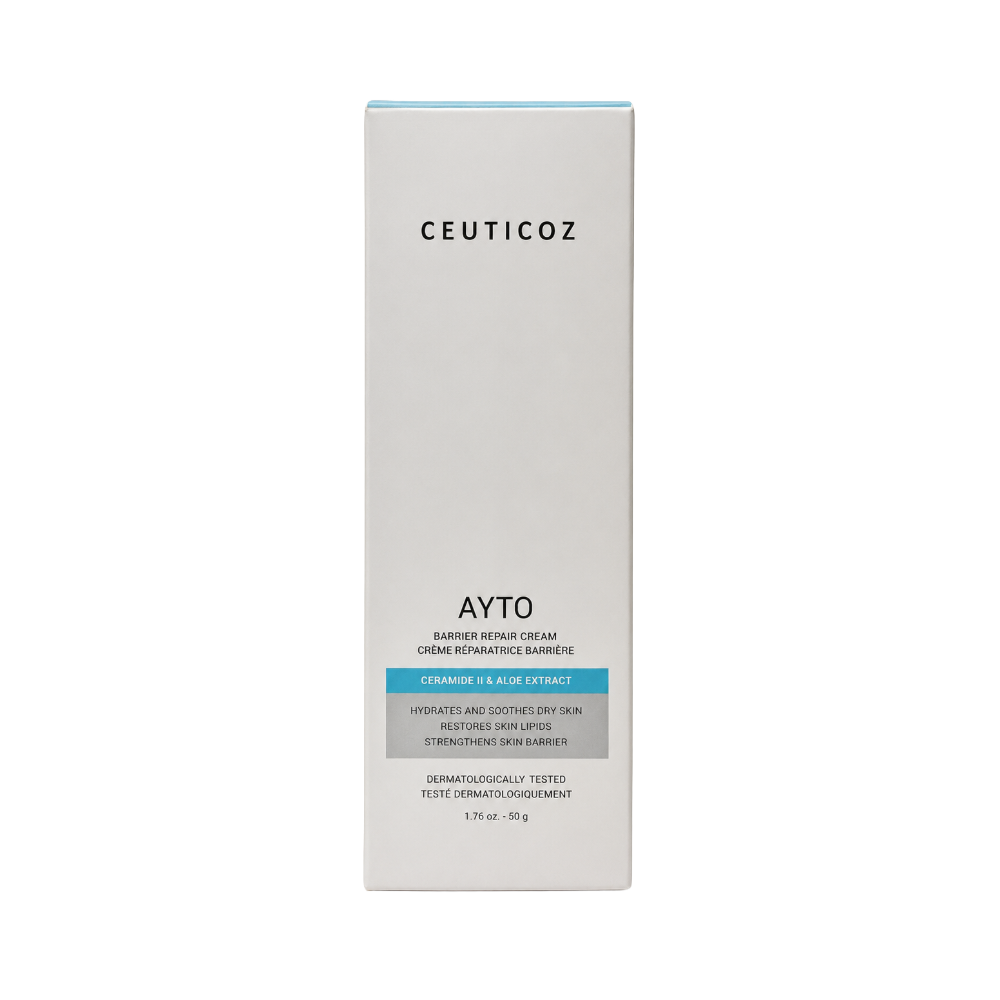 Ceuticoz AYTO Barrier Repair Cream 50g front packaging with Ceramide III and Aloe Extract