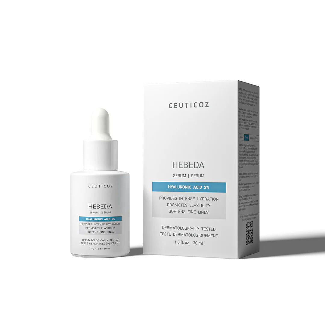 Ceuticoz Hebeda Hyaluronic Acid 2% Face Serum 30ml for intense hydration, skin elasticity and fine-line care