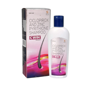 CWIN Ciclopirox and Zinc Pyrithione Shampoo bottle and packaging on a white background