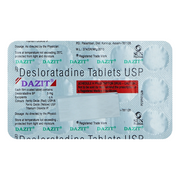Packaging of DAZIT Desloratadine Tablets USP with white background