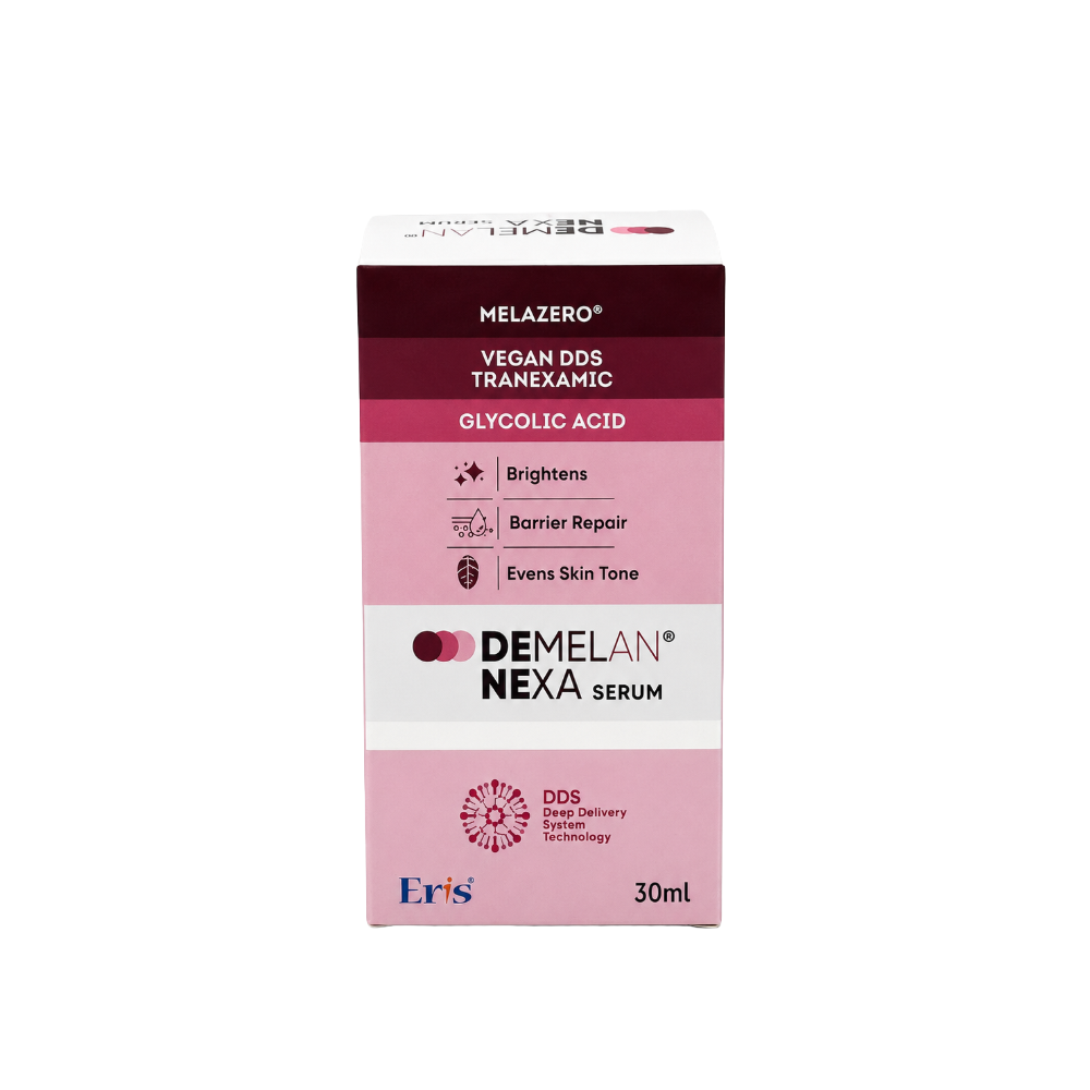 Demelan Nexa Serum 30ml front box with Melazero Tranexamic Acid and Glycolic Acid