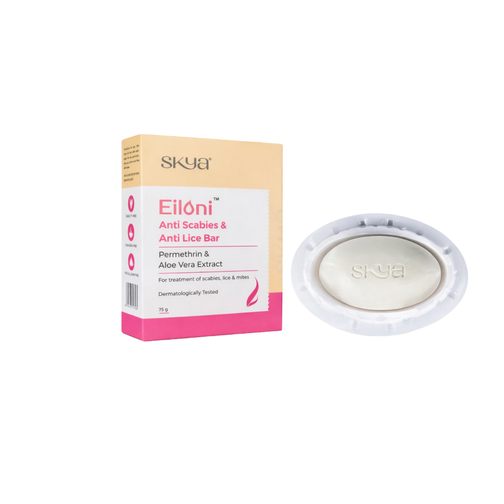 Skya Eiloni anti-lice bar packaging and bar on a white background