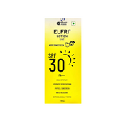 Yellow packaging of ELFRI lotion with SPF 30 on a white background