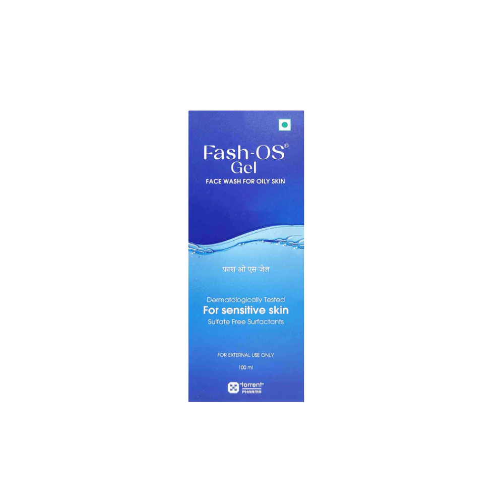 Fash-OS Gel packaging for sensitive skin on a white background