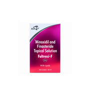 Front view of Fultress-F Minoxidil and Finasteride topical solution 5% carton with lipids, 60 ml, by BDR Pharmaceuticals.