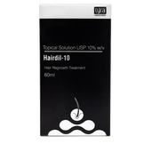 Hair regrowth treatment packaging with 'Lyra Laboratories' branding on a white background