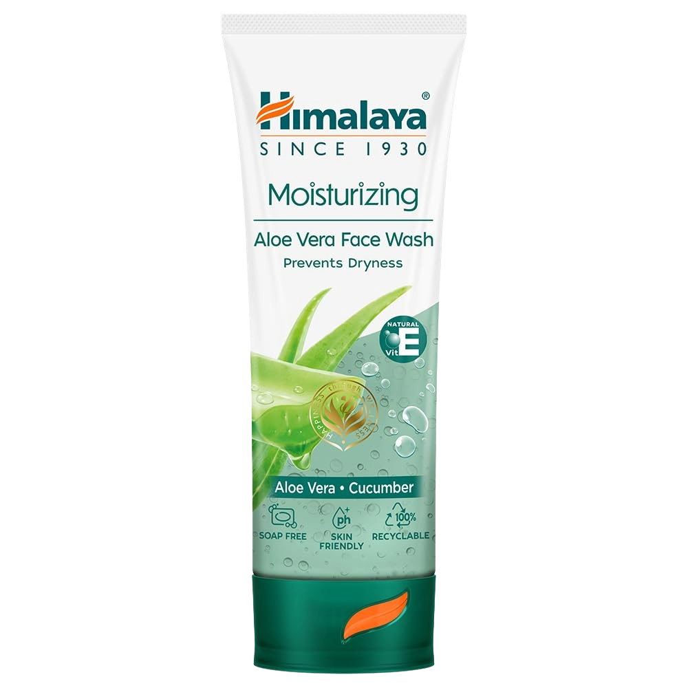 Himalaya Aloe Vera Face Wash tube on a white background