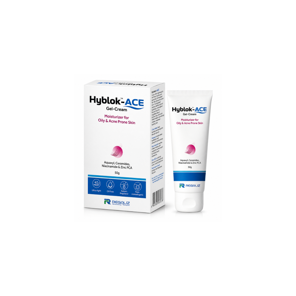 Hyblok-ACE Gel Cream 50g Oil-Free Moisturizer with Ceramides, Niacinamide, Zinc PCA & Aquaxyl for Oily and Acne Prone Skin by Regaliz