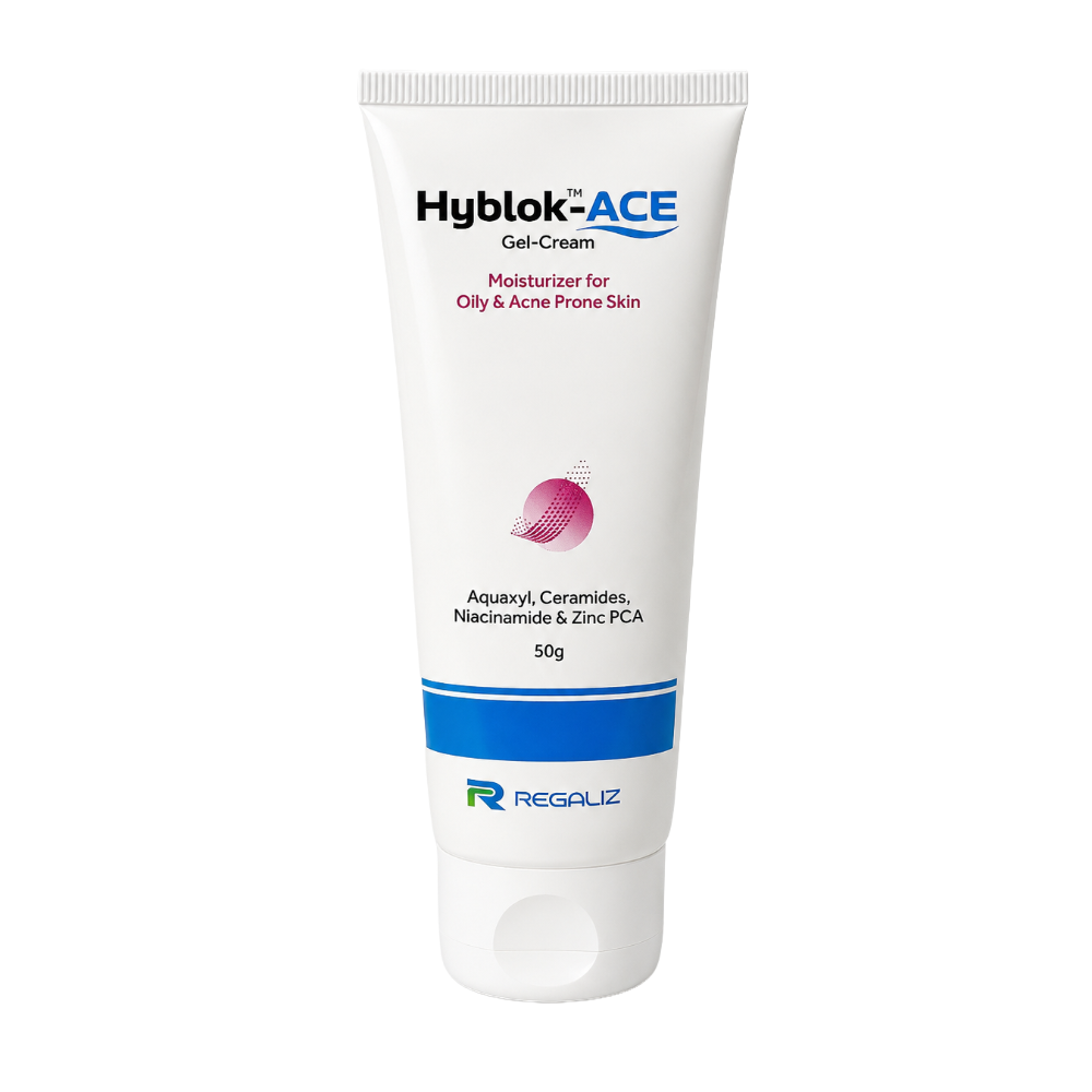Hyblok-ACE Gel-Cream 50g moisturizer tube for oily and acne-prone skin