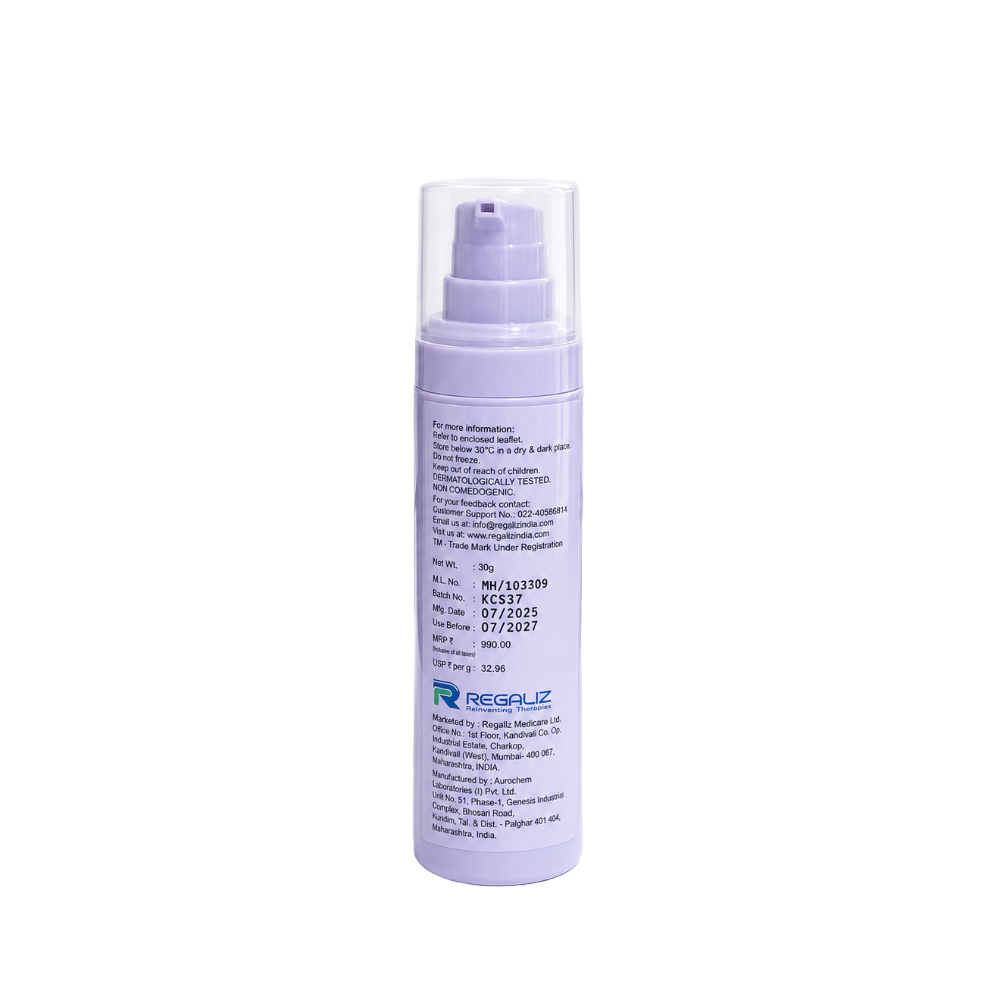 JuveSkin 0.05% Cream back view showing manufacturer details, batch number, MRP, manufacturing and expiry information.