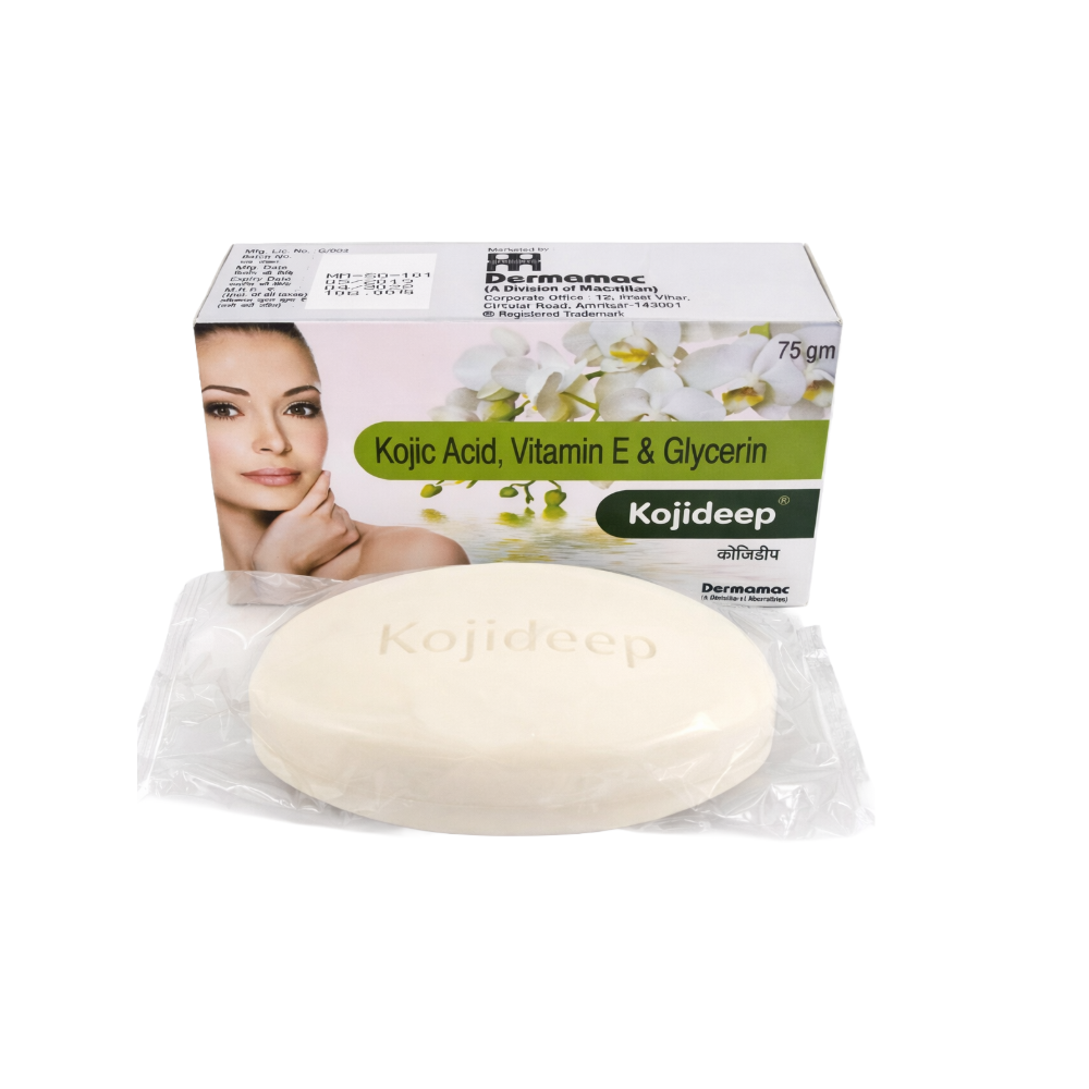 Kojideep soap with packaging on a white background