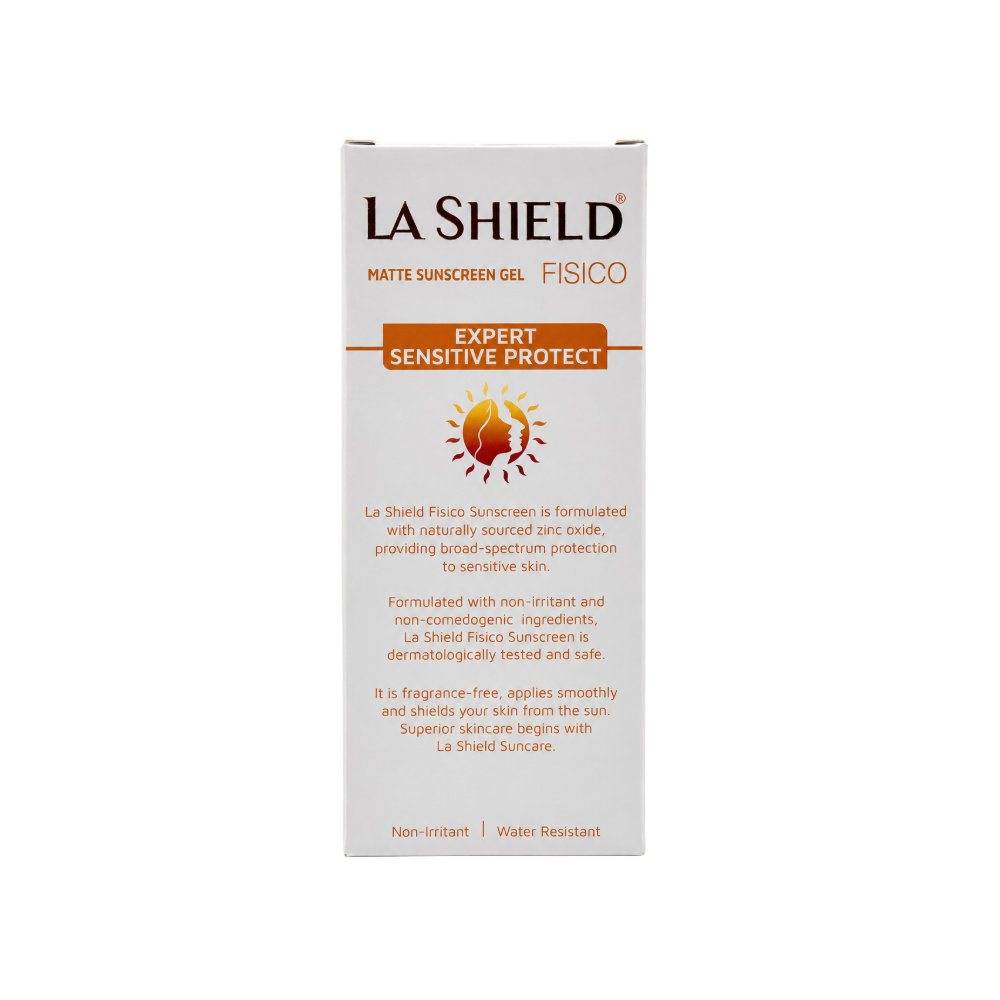 La Shield Fisico Matte Sunscreen Gel Expert Sensitive Protect front box