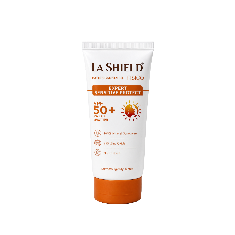 La Shield Fisico Matte Sunscreen Gel SPF 50+ PA++++ tube front view