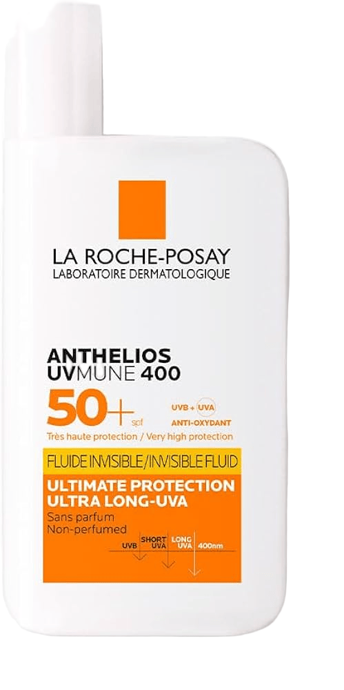 La Roche-Posay sunscreen bottle on a white background
