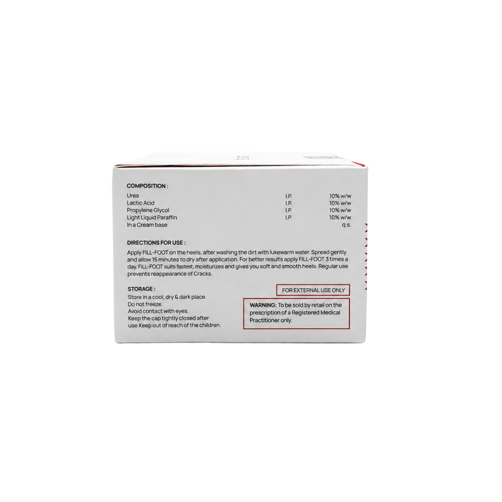 Lyra Fill-Foot Cream 40g | Urea 10% + Lactic Acid 10% Foot Cream for Dry, Rough & Cracked Heels