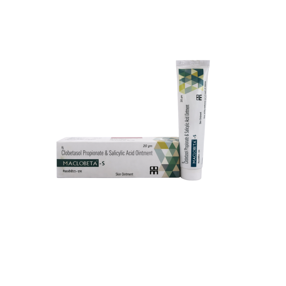 Macloceta-S ointment tube on a white background