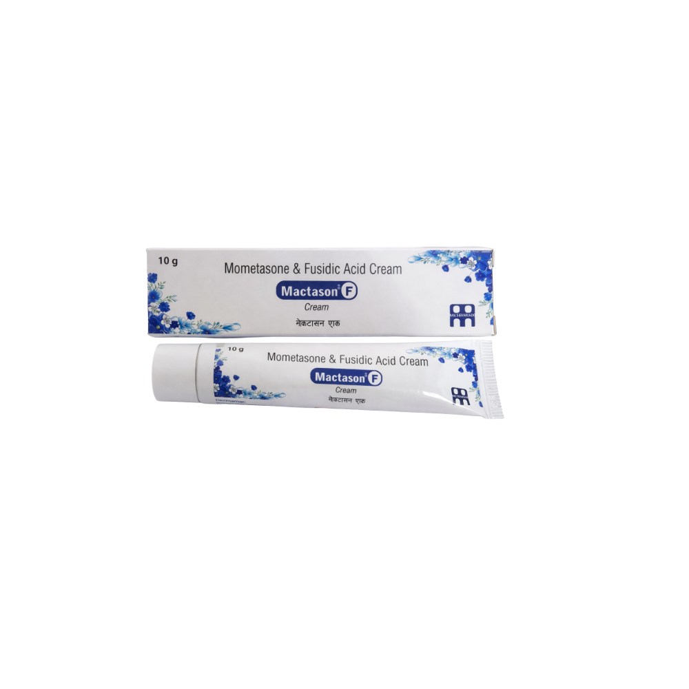 Two tubes of Mactason F cream on a white background