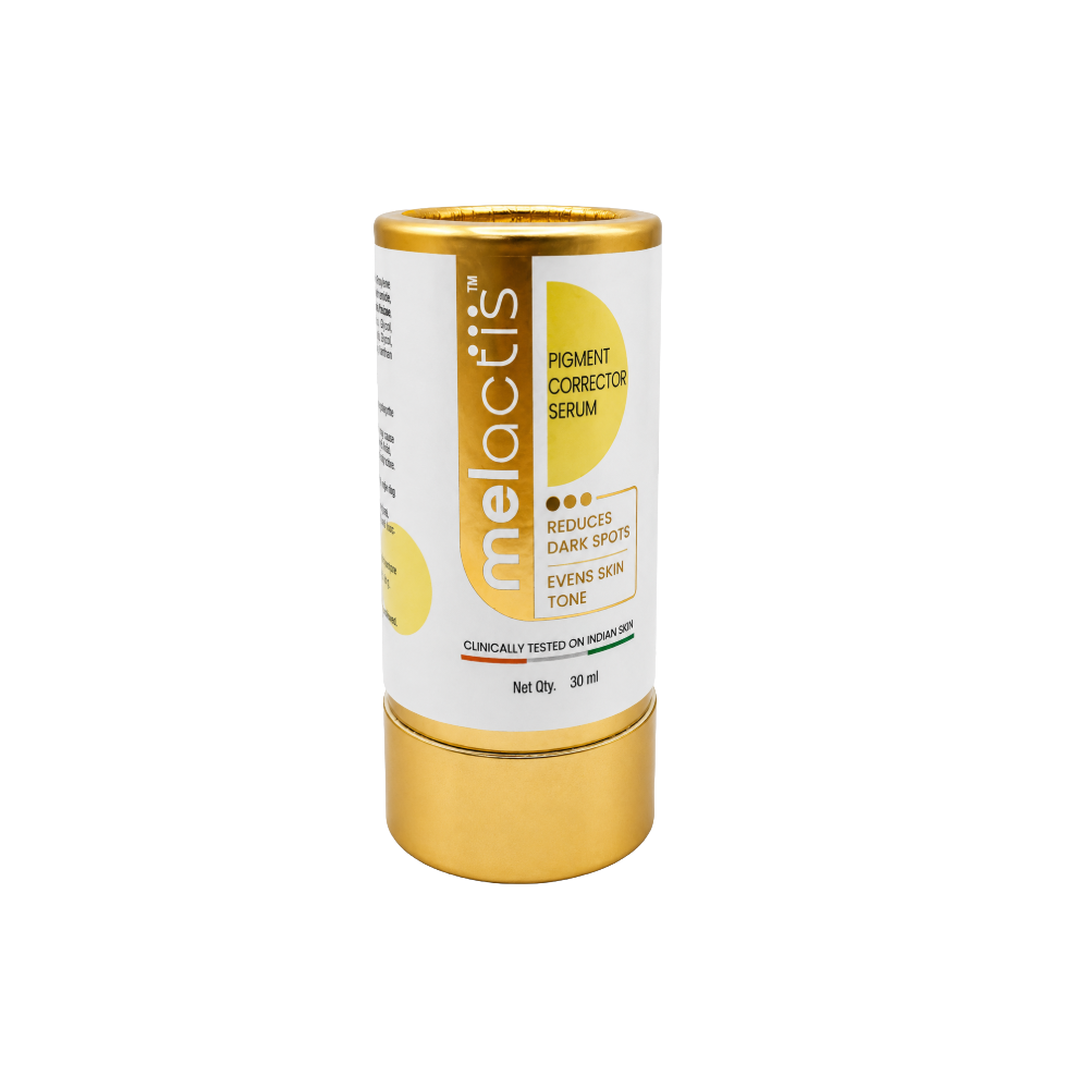 Melacis Pigment Corrector Serum 30 ml front packaging for dark spots and uneven skin tone
