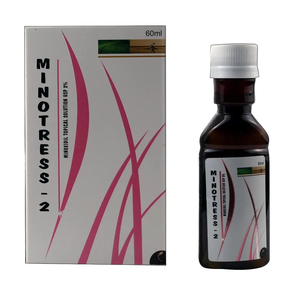 Minotress-2 bottle and packaging on a white background