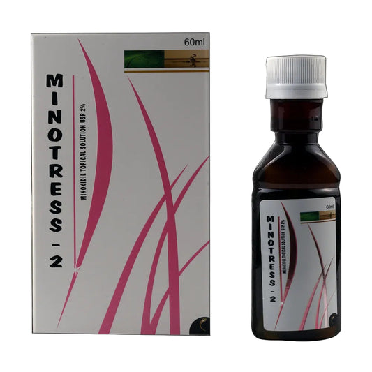 Minotress-2 bottle and packaging on a white background