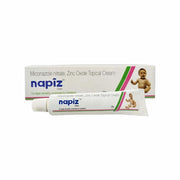 Napiz topical cream packaging with a baby illustration on a white background
