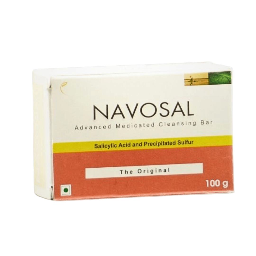 Navosal Advanced Medicated Cleansing Bar packaging on a white background