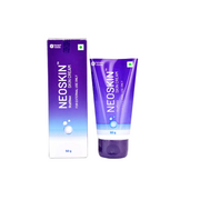 Neoskin skin cream tube and box on a white background
