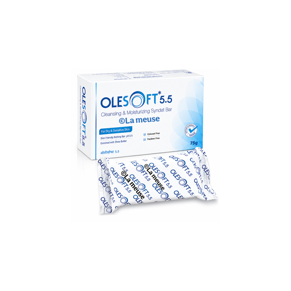 Olesoft 5.5 Cleansing and Moisturizing Syndet Bar 75g for Dry and Sensitive Skin