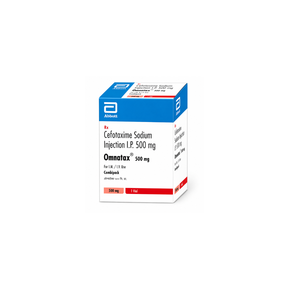 Box of Cefotaxime Sodium Injection on a white background
